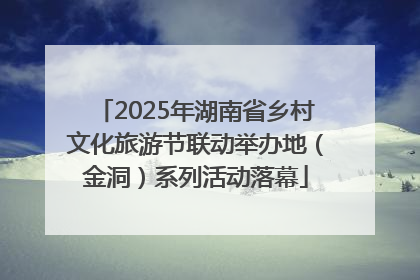 2025年湖南省乡村文化旅游节联动举办地（金洞）系列活动落幕