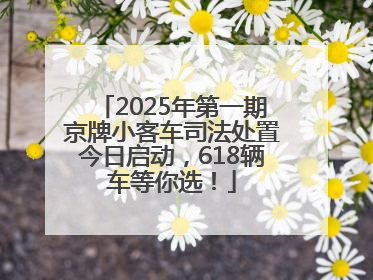 2025年第一期京牌小客车司法处置今日启动，618辆车等你选！