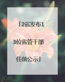 2省发布13位省管干部任前公示
