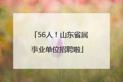 56人！山东省属事业单位招聘啦