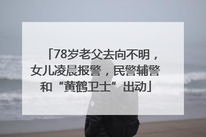78岁老父去向不明，女儿凌晨报警，民警辅警和“黄鹤卫士”出动
