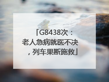 G8438次：老人急病就医不决，列车果断施救
