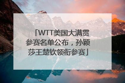 WTT美国大满贯参赛名单公布，孙颖莎王楚钦领衔参赛